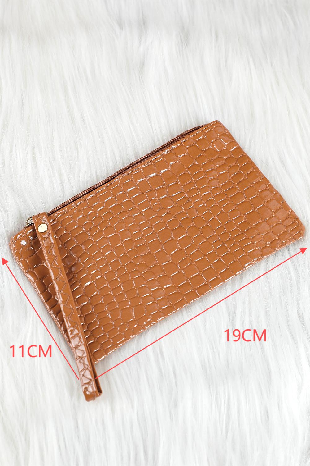 Thai Curry Crocodile Pattern Zipper Wristlet Wallet