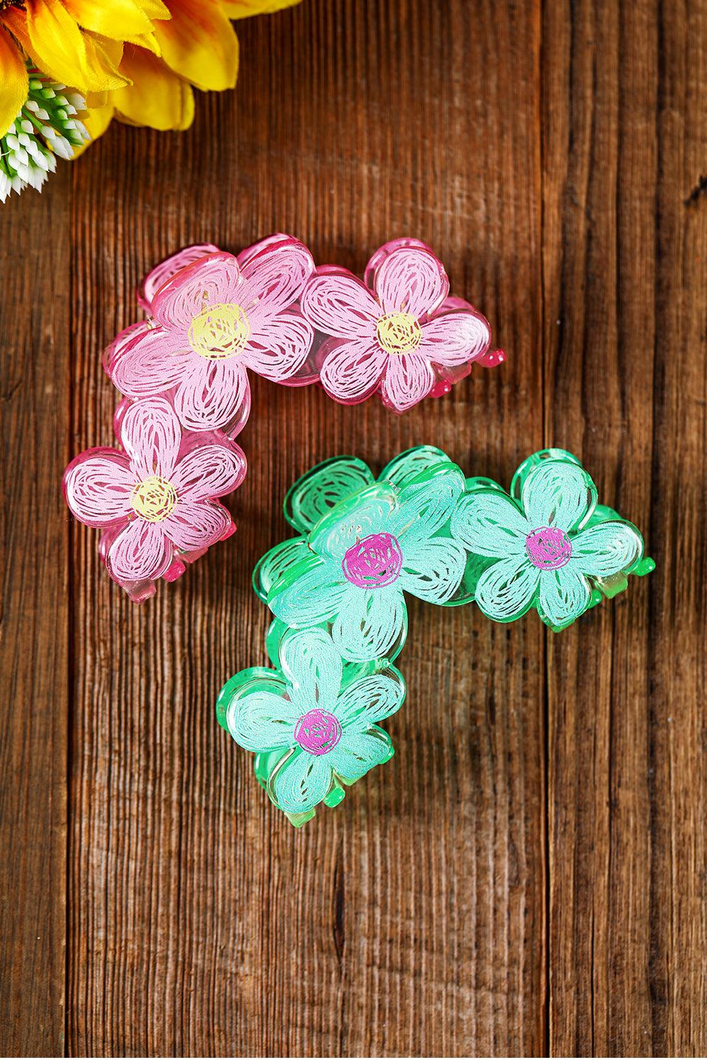 Pink Sweet Flower Claw Hairpin - L & M Kee, LLC