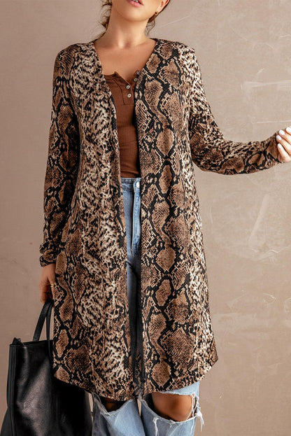 Green Camo Print Long Cardigan - L & M Kee, LLC