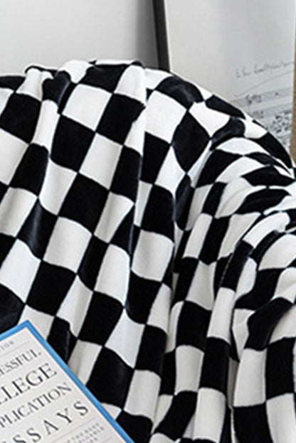 Color black Checkerboard Printed Soft Throw Blanket 120*200cm