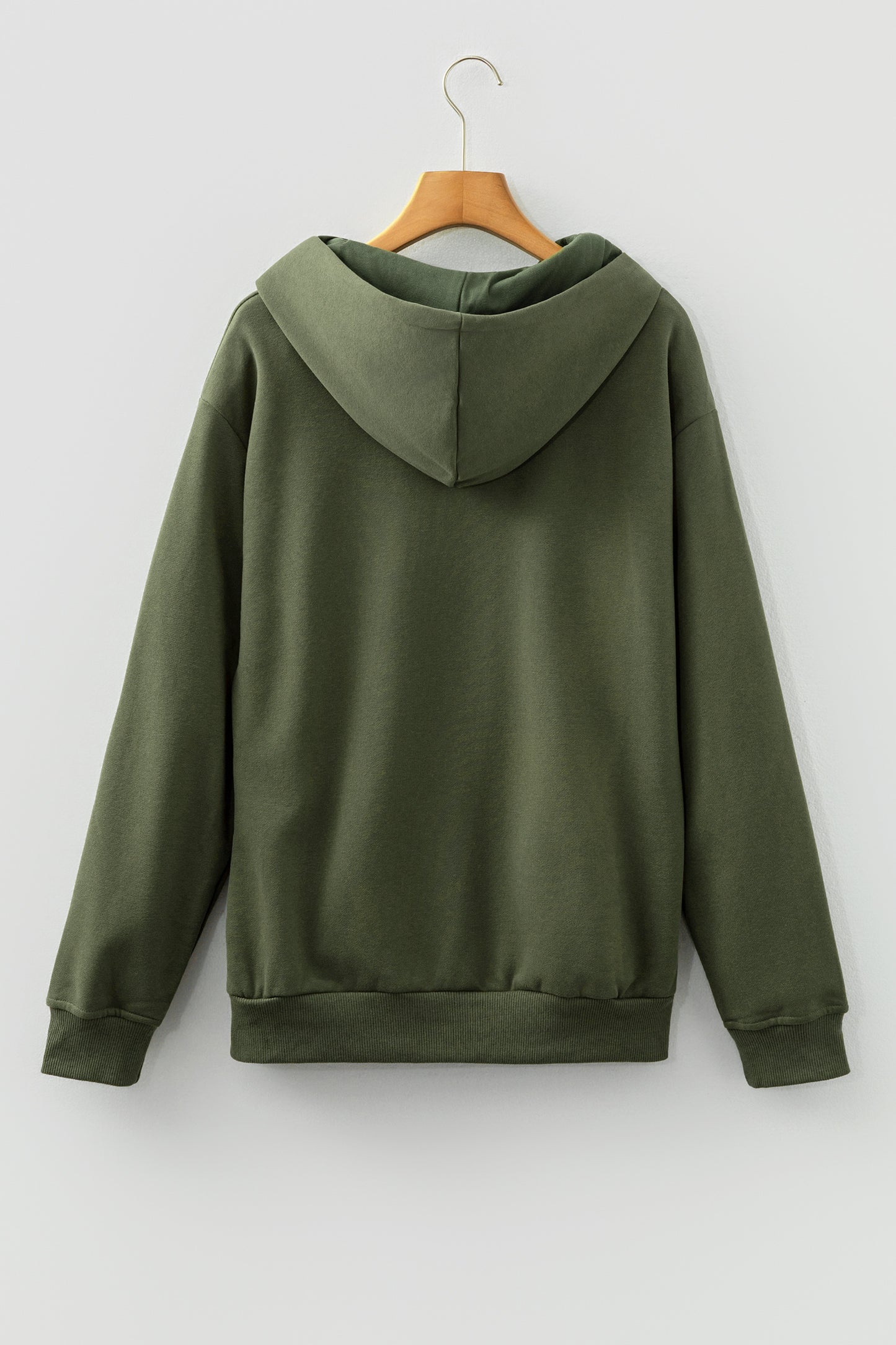 Green Loose Kangaroo Pocket Hoodie