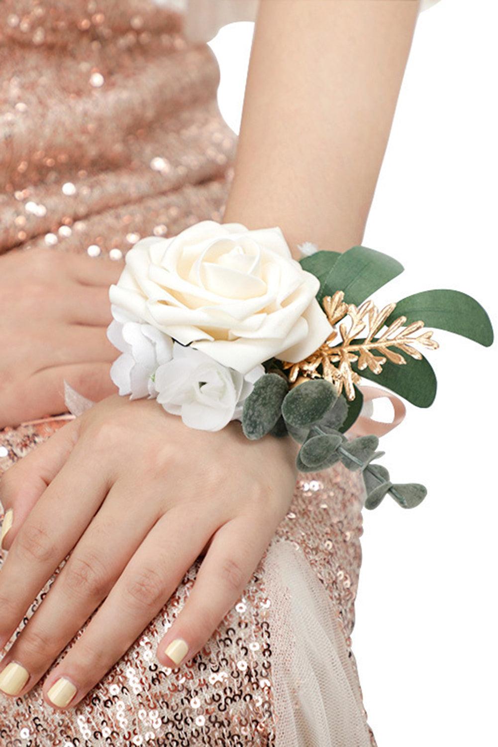 Alloy Flower Ribbon Tie Wedding Bracelet