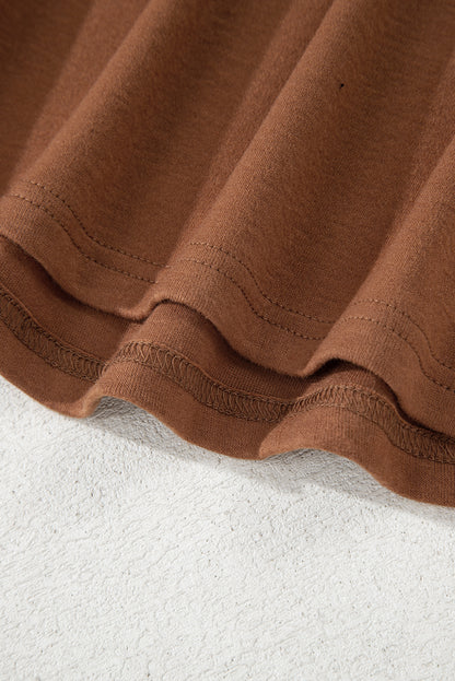 Navy Blue Solid Color Seam Detail Raglan Long Sleeve Top