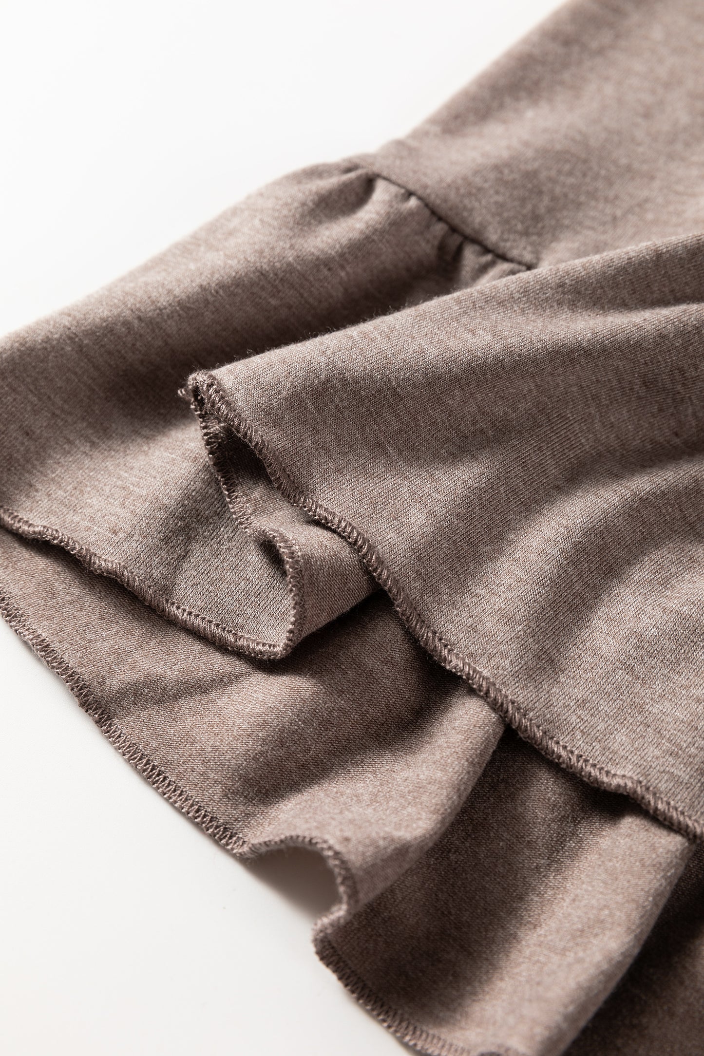 Jungle Green Ruffled Wide Leg Pull On High Waist Pants with Pockets