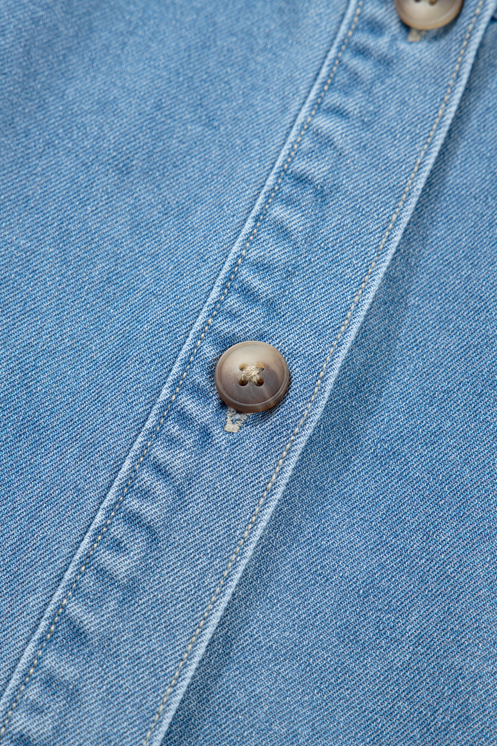 Beau Blue Button Down Short Puff Sleeve Ruffle Hem Patchwork Denim Dress