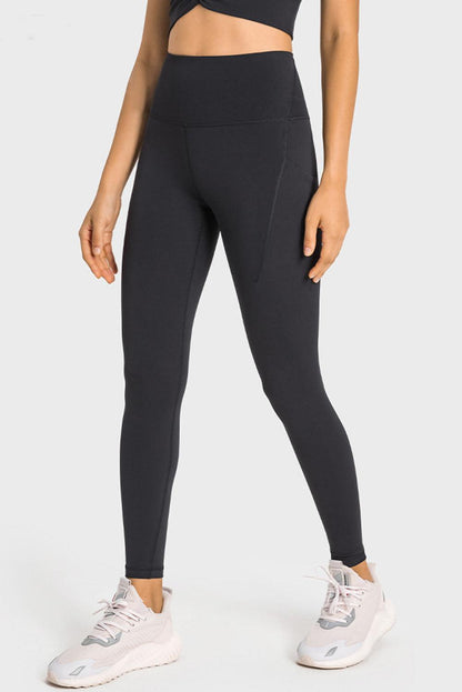 Black High Waist Fitness Leggings with Pockets - L & M Kee, LLC