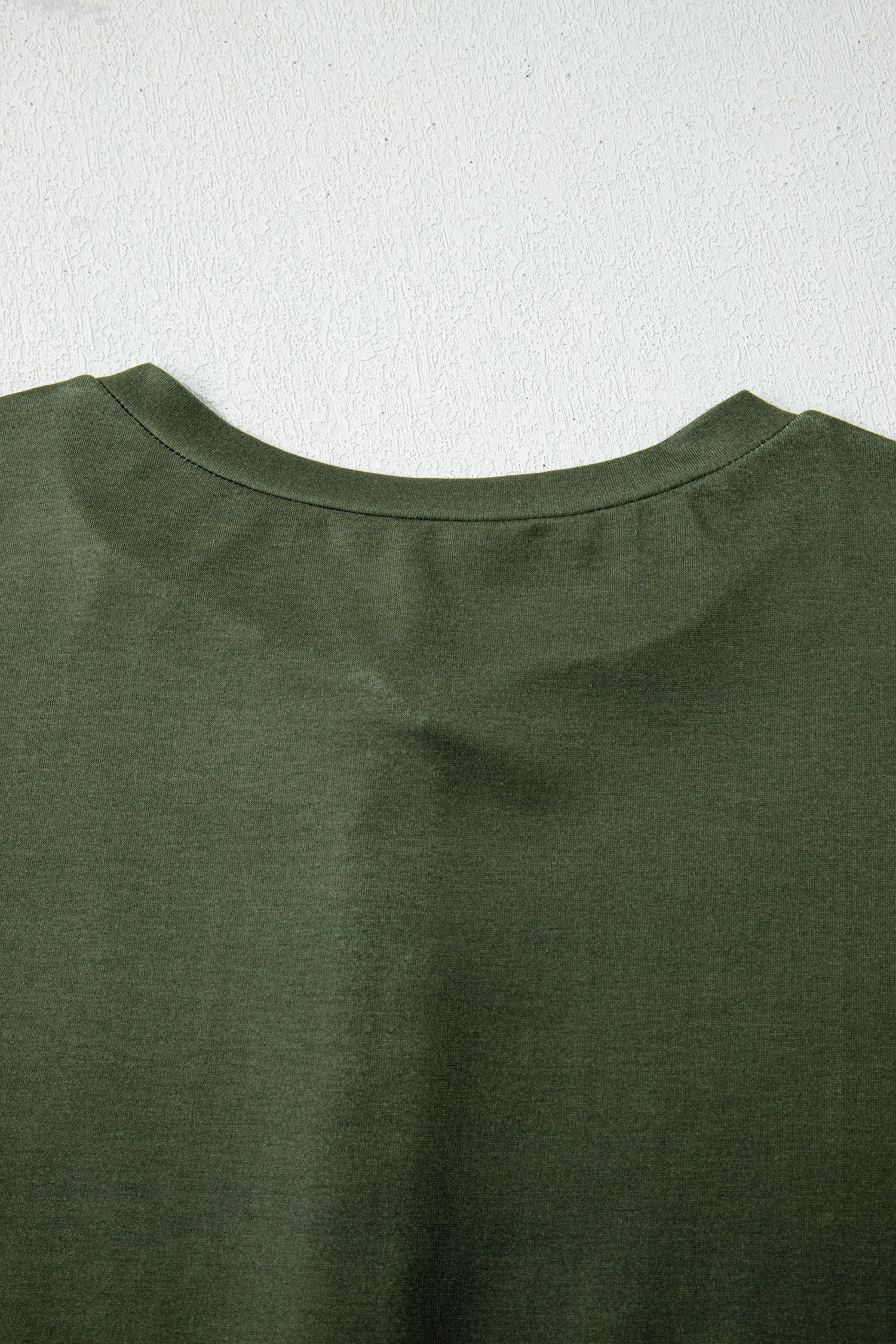 Four Leaf Clover Striped Half Buttons Crew Neck T-Shirt