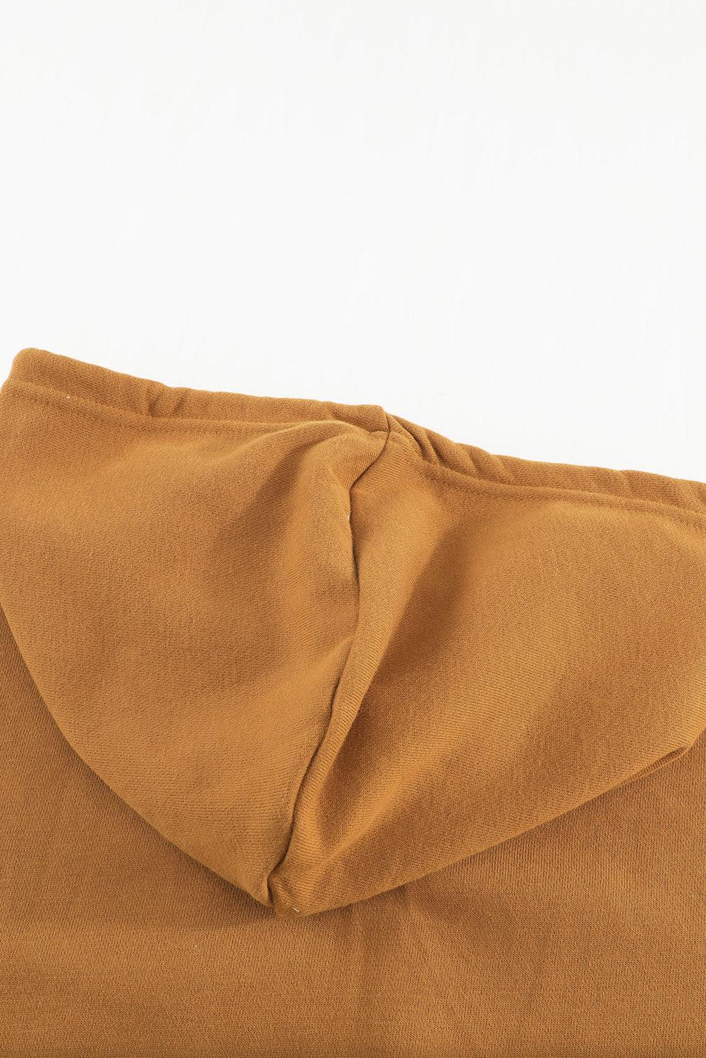 Yellow Zip-Up Pocket Drawstring Hoodie Jacket - L & M Kee, LLC