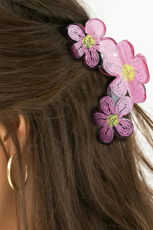 Pink Sweet Flower Claw Hairpin - L & M Kee, LLC