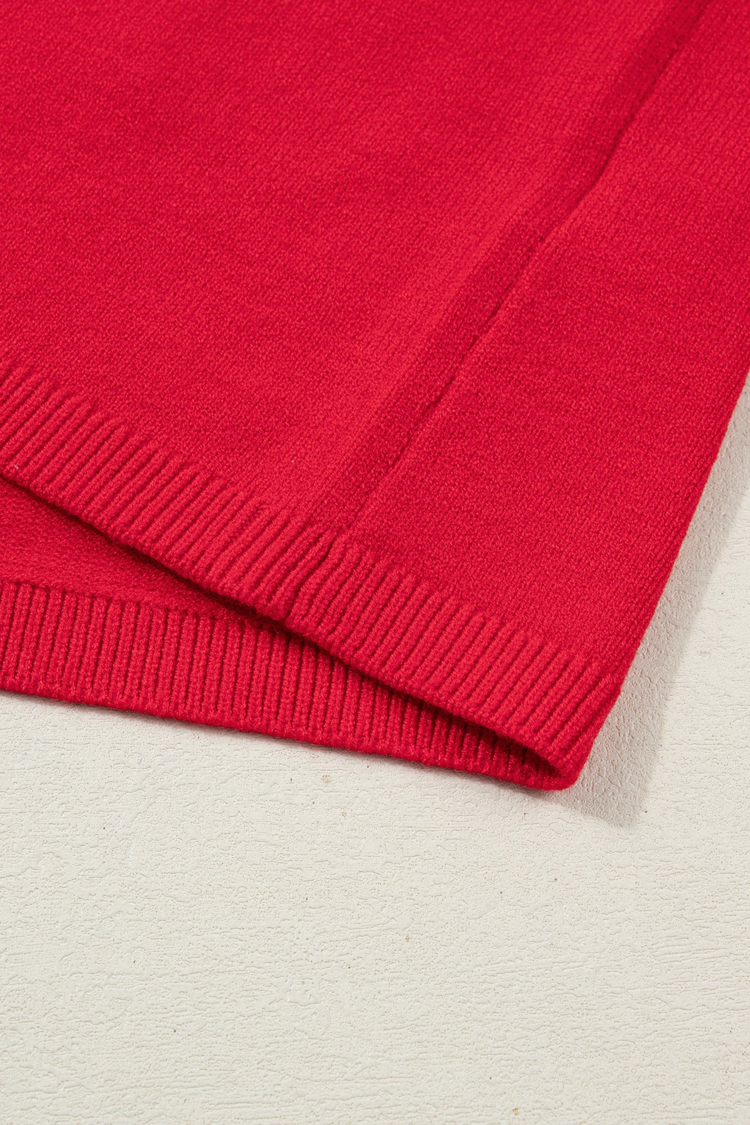 Fiery Red YEEHAW Embroidered Letter Loose Short Sleeve Sweater