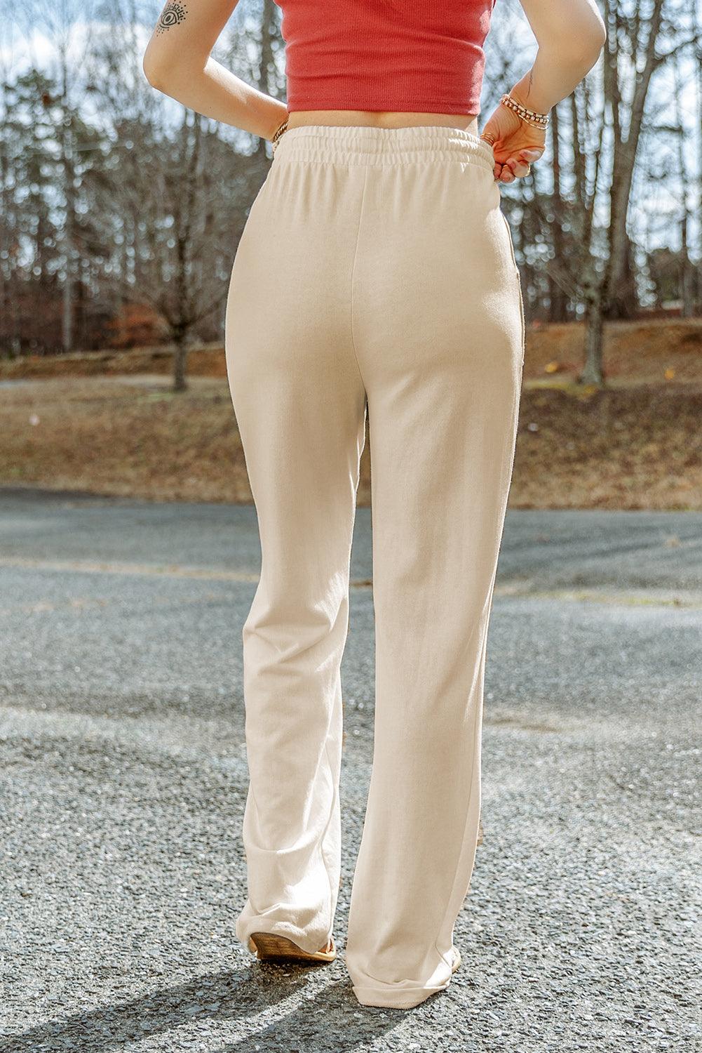 Drawstring Waist Pocketed Knit Pants - L & M Kee, LLC