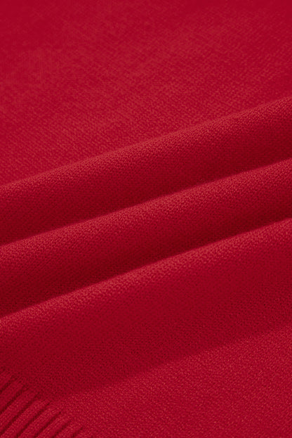 Black Contrast Trim Big Bow Accent Holiday Cropped Sweater