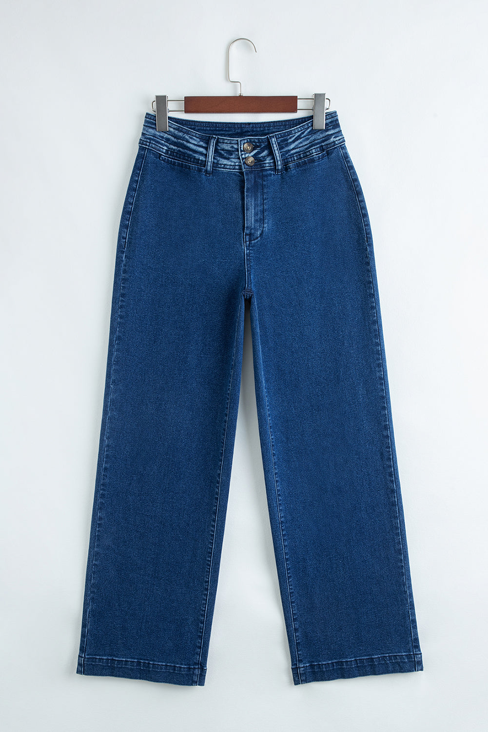 Dusk Blue Stitched Detail High Waist Shift Jeans