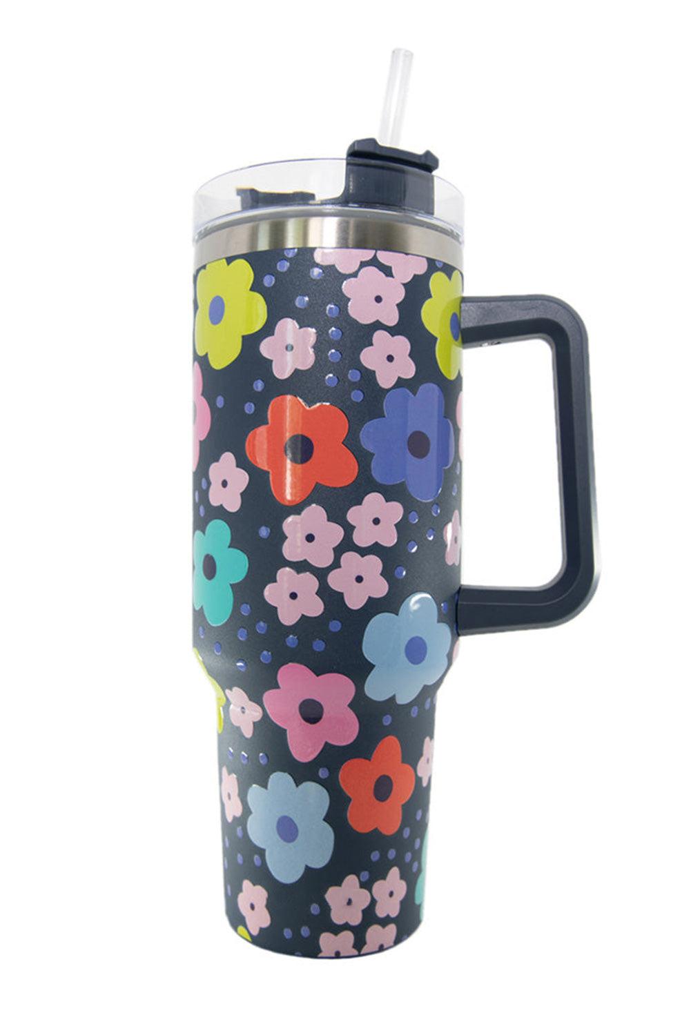 Multicolor Cute Floral 304 Stainless Tumbler Thermos Cup - L & M Kee, LLC