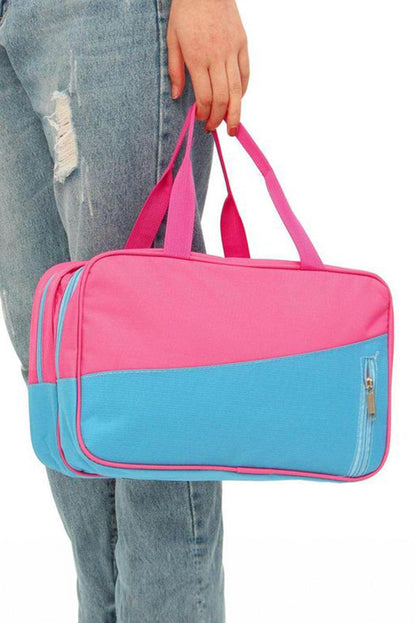 Bonbon Color Block Multi Zip Pocket Portable Yoga Bag - L & M Kee, LLC