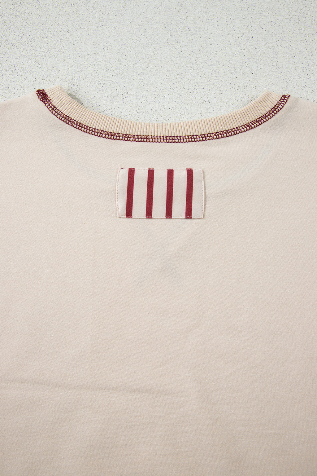 Red Stripe Sleeve Patchwork Casual Knit Top