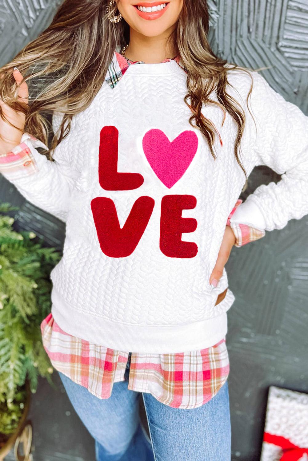 White Merry And Bright Cable Knit Pullover Sweatshirt - L & M Kee, LLC