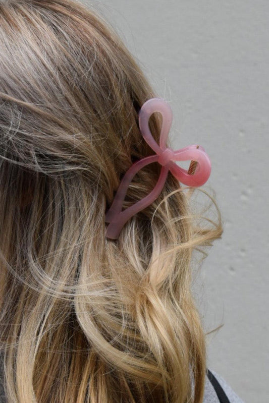 Pink Long Tail Bow Knot Shape Claw Clip - L & M Kee, LLC