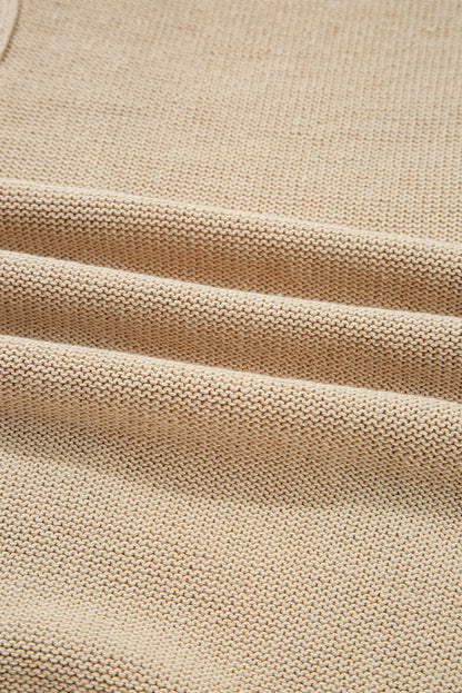 Parchment Cable Knit Braided Tie Sleeve Plus Size Open Cardigan