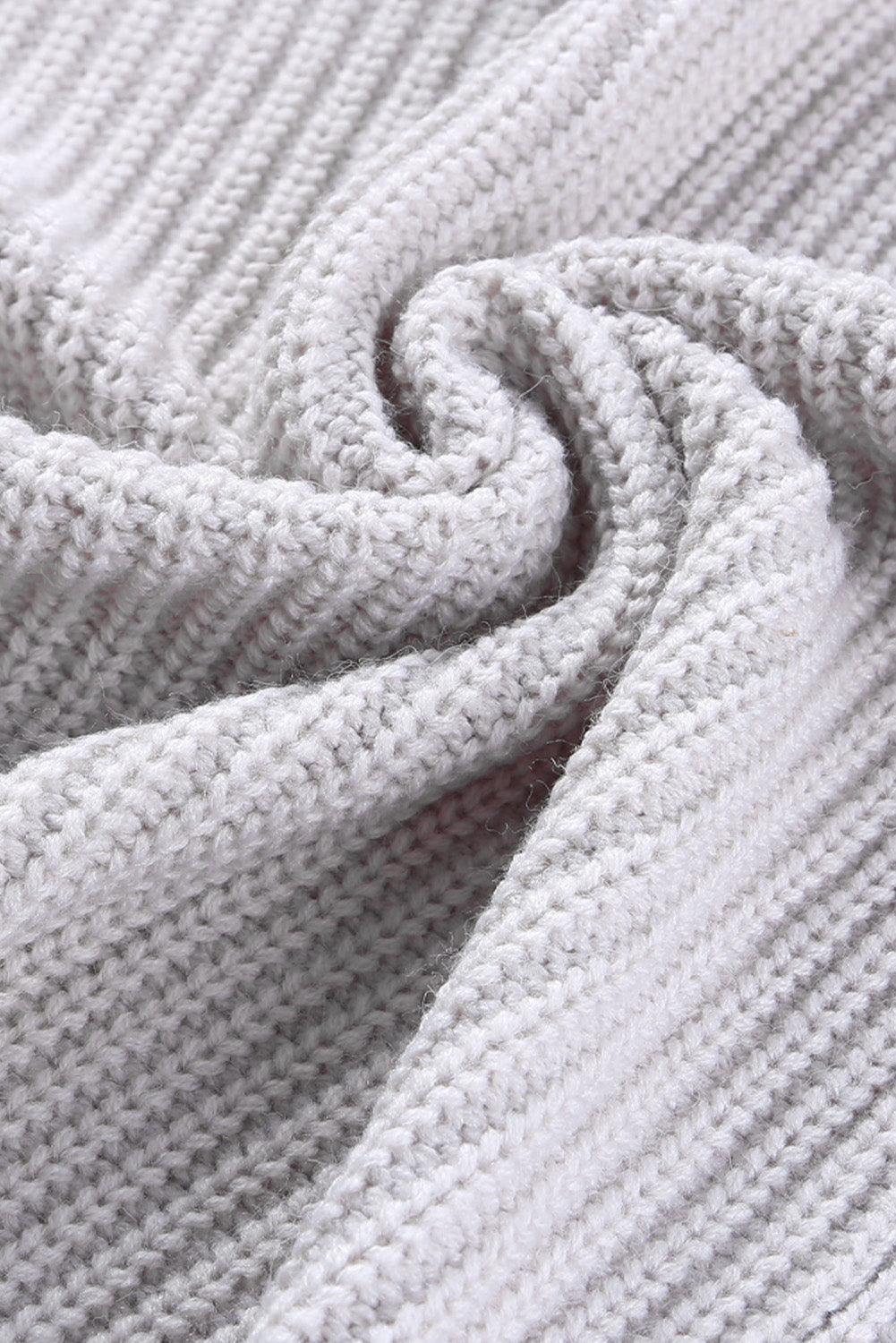 Khaki Oversized Fold Over Sleeve Sweater Cardigan - L & M Kee, LLC