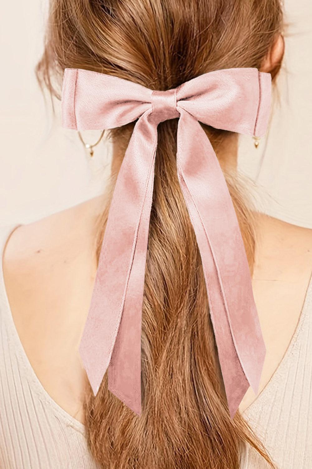 Apricot Pink Double Bow Knot Alligator Hair Clip - L & M Kee, LLC