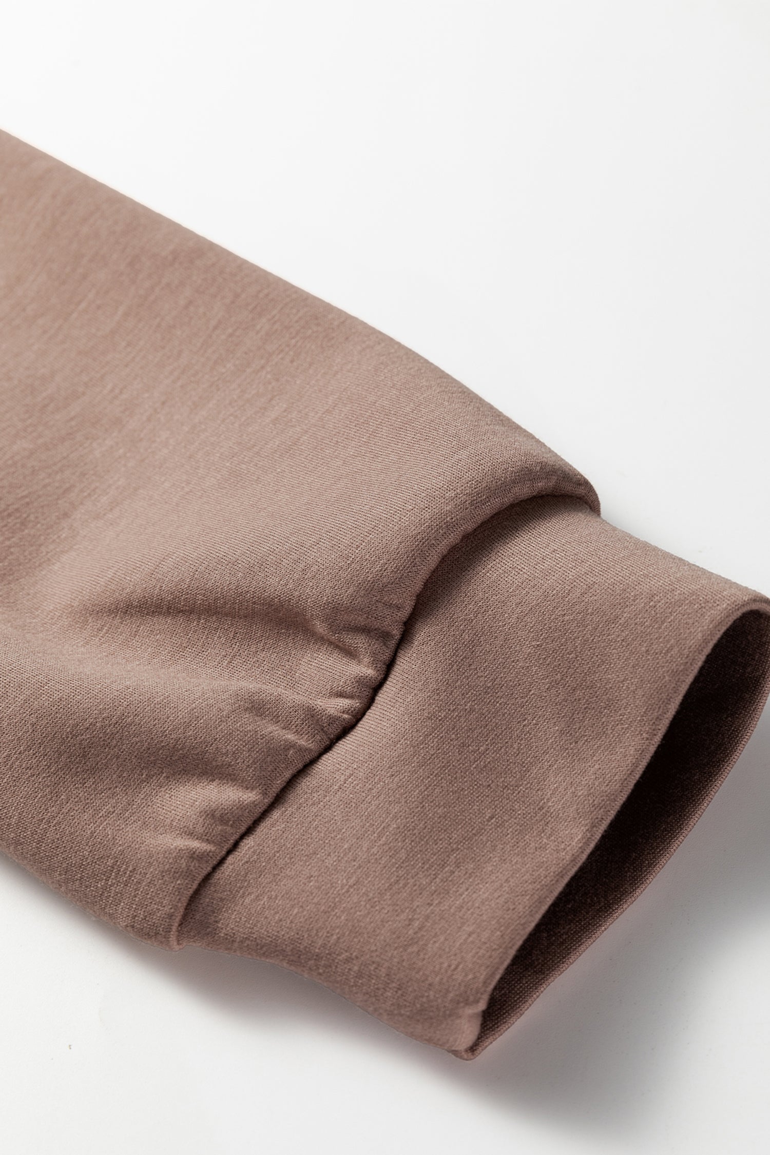 Coffee Solid Color Drop Shoulder Pullover Drawstring Mini Skirt 2pcs Outfit