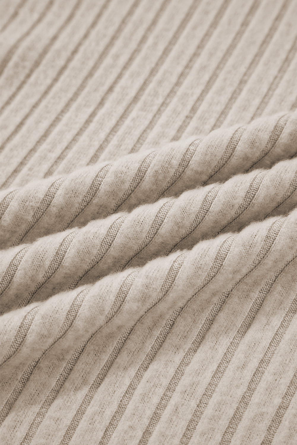 Black Ribbed Texture Round Neck Long Sleeve Rounded Hem Knit Top