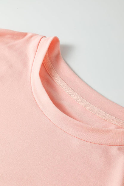 Pink MORE PEACHTS01 Graphic Crew Neck Tee - L & M Kee, LLC