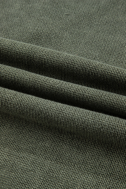 Black Mineral Wash V Neck Knit Exposed Seam Drop Shoulder Loose Sweater