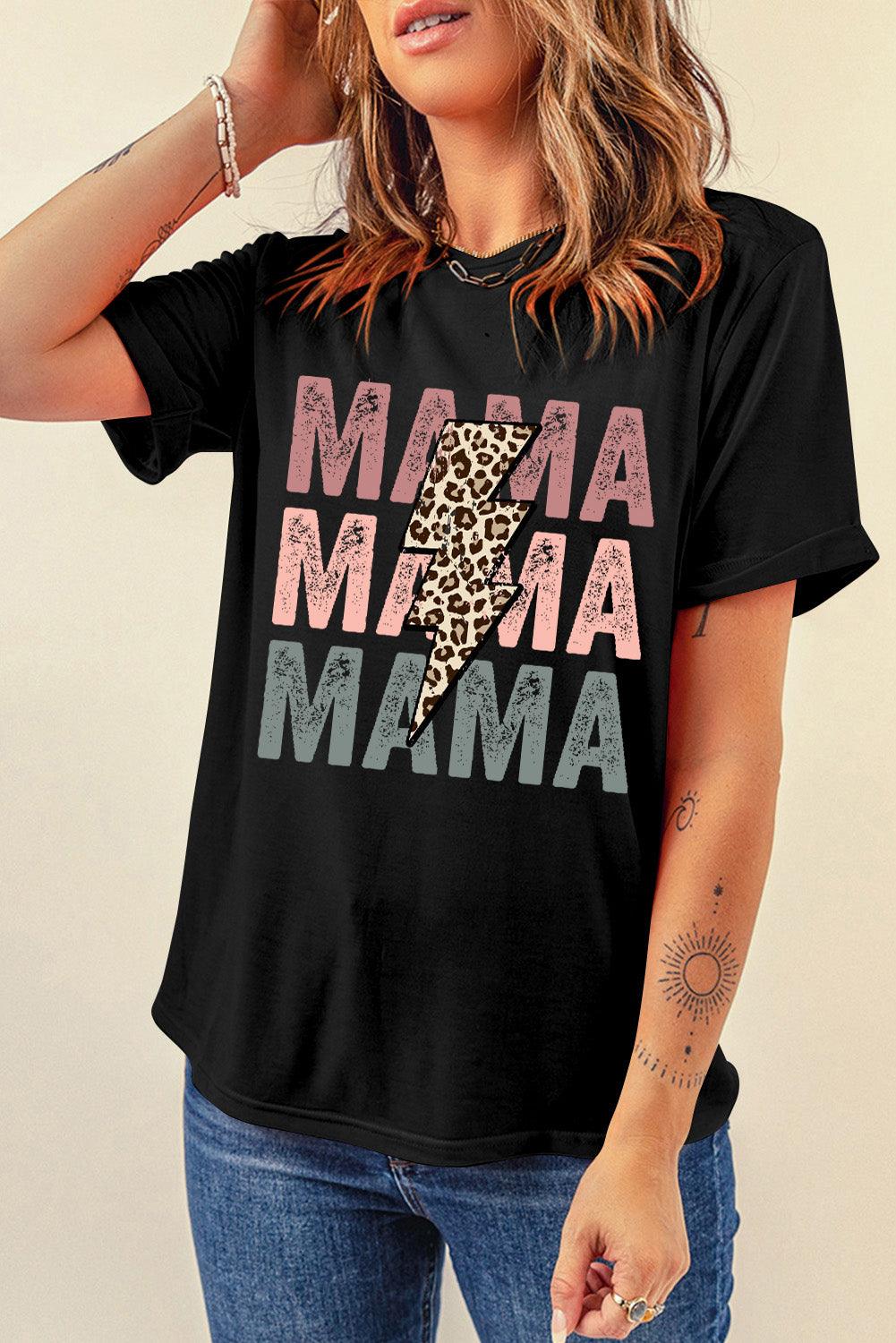 Black MAMA Bolt Graphic Tee - L & M Kee, LLC