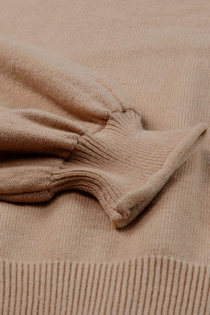 Apricot Raw Edge Patch Pocket Exposed Seam Loose Sweater - L & M Kee, LLC