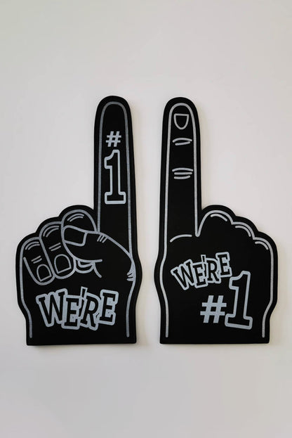 Black WE’RE NO.1 Game Day EVA Foam Cheering Gloves