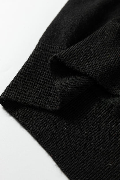 Dark Khaki Contrast Striped Trim V Neck Varsity Sweater