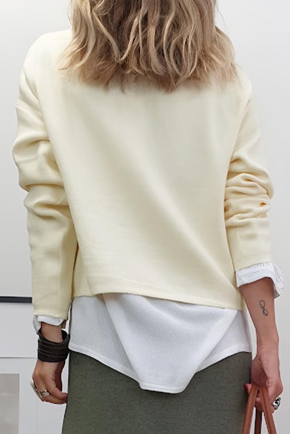 White LOVE MORE Chenille Graphic Long Sleeve Sweatshirt - L & M Kee, LLC