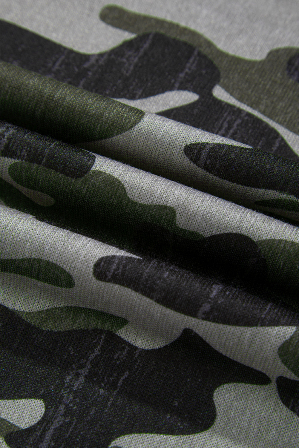 Brown Retro Camouflage Print Exposed Seam Patchwork Drop Shoulder Sweatshirt