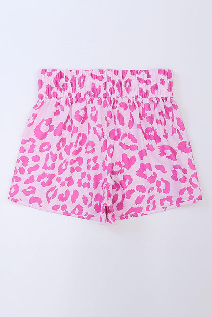 Pink Leopard High Waisted Athletic Shorts - L & M Kee, LLC