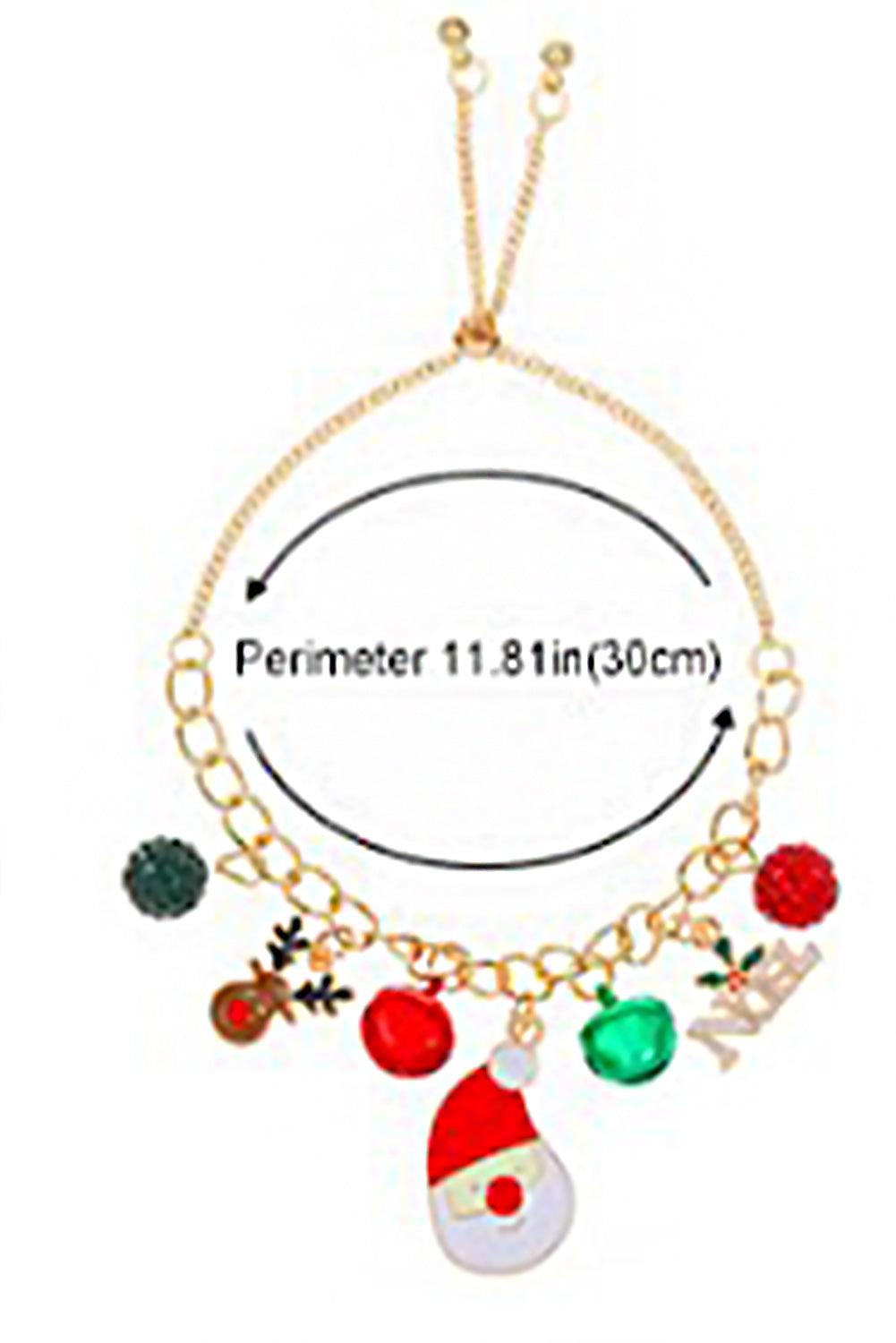 Gold Christmas Pendant Pull Out Chain Bracelet - L & M Kee, LLC