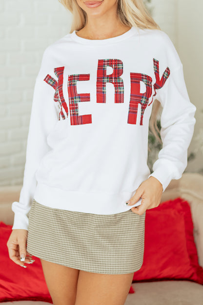 White Plaid MERRY Christmas Vacation Sweatshirt