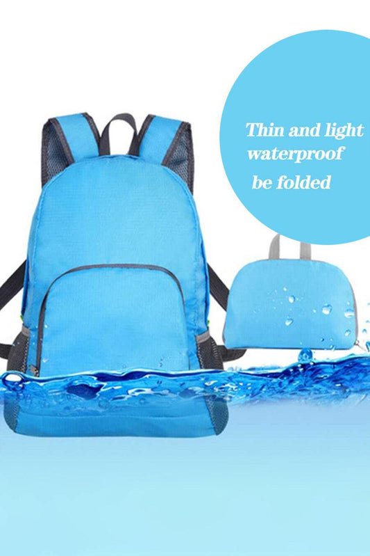 Light Blue Waterproof Ultra Light Foldable Backpack