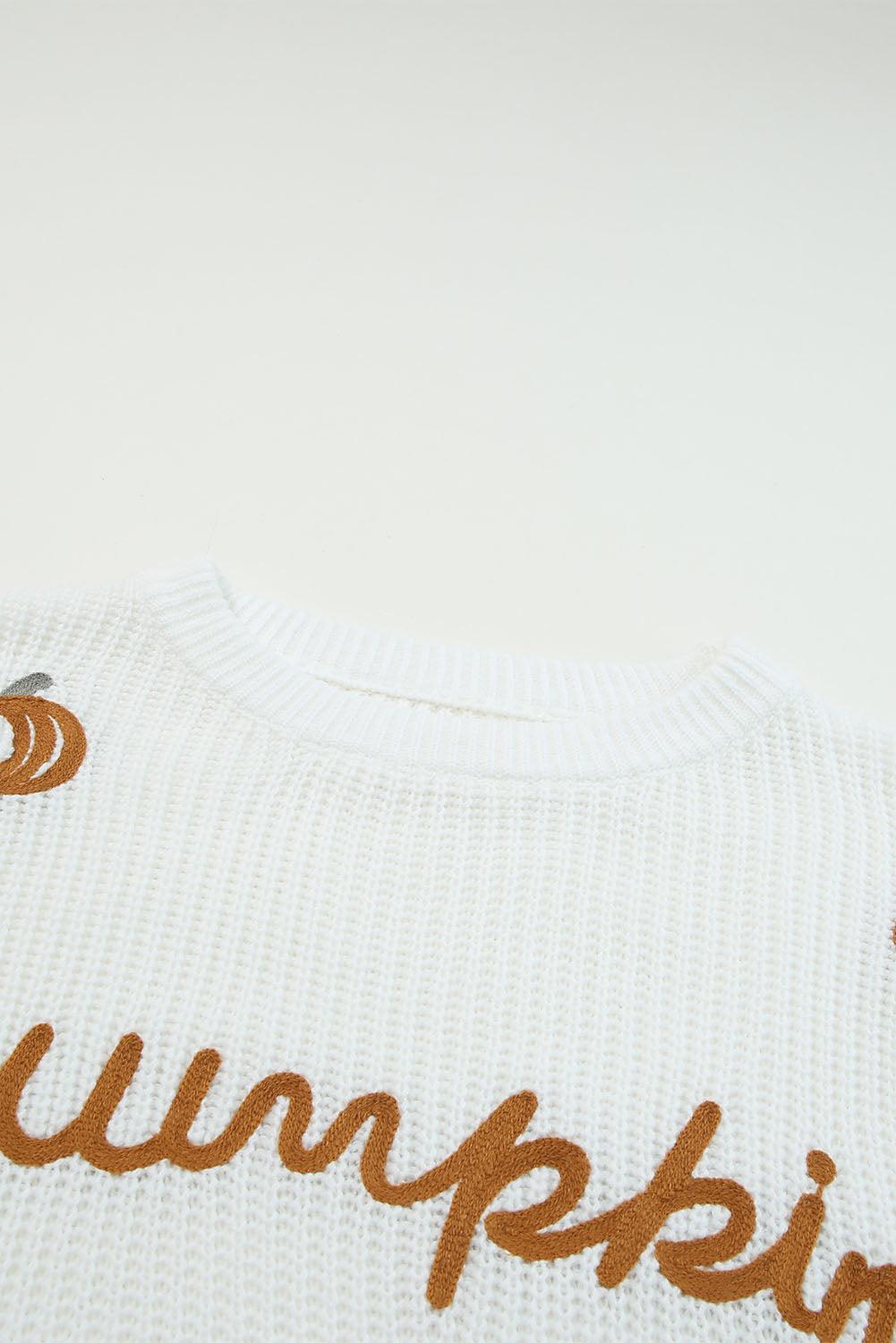 White XOXO Glitter Print Round Neck Casual Sweater - L & M Kee, LLC