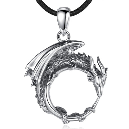 Authentic 925 Sterling Silver Cool Dragon Necklace - L & M Kee, LLC