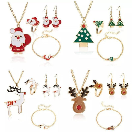 5PCS/Set Christmas Jewelry Set - L & M Kee, LLC