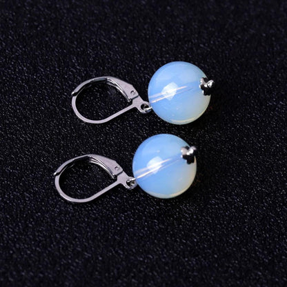 Tear Drop Sea Opal Earrings - L & M Kee, LLC