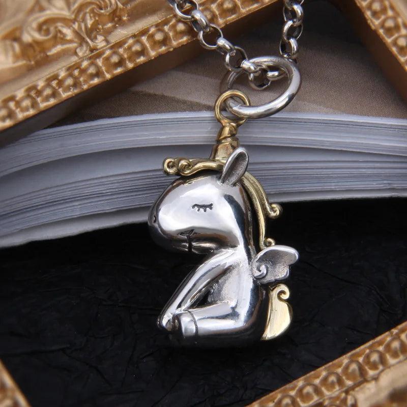 Hip Hop Ice Out Golden Horse Head Pendant Horseshoe Necklace for Men Personality Charm Fashion Rock Party Jewelry - L & M Kee, LLC