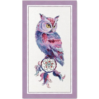 Dream catcher and owl cross stitch package animal 18ct 14ct 11ct cloth cotton thread embroidery DIY handmade needlework - L & M Kee, LLC