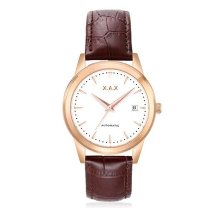 Women's Automatic Watch with Genuine Leather Strap - L & M Kee, LLC