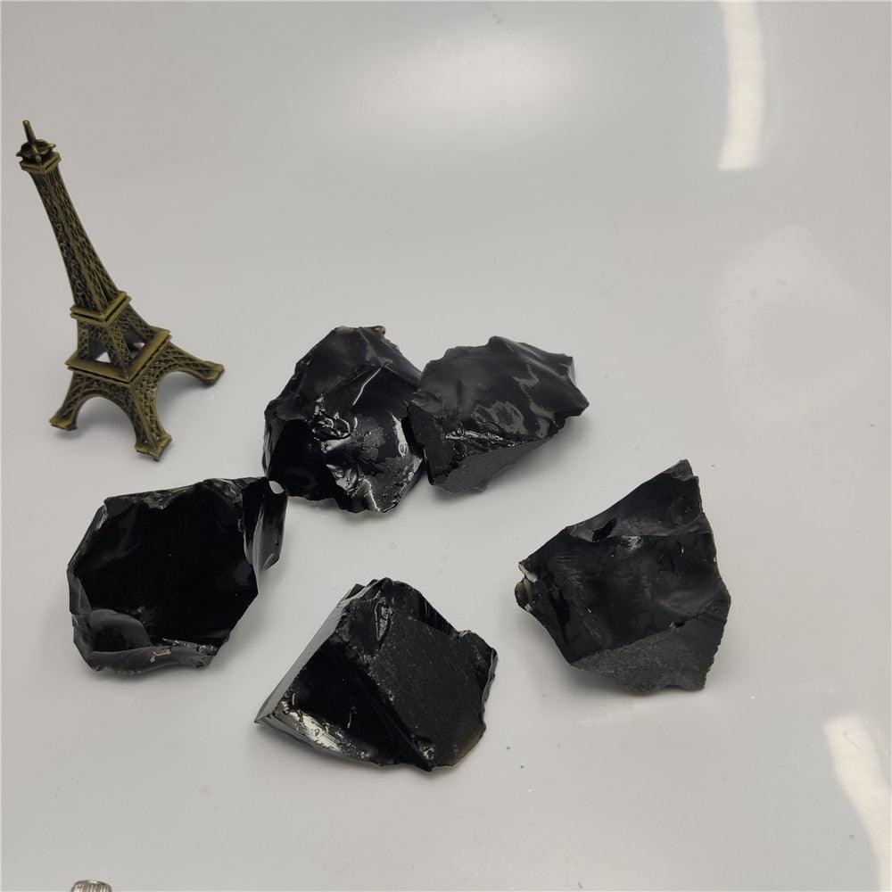 1pcs Natural Raw Black Obsidian Quartz Stones-L & M Kee, LLC