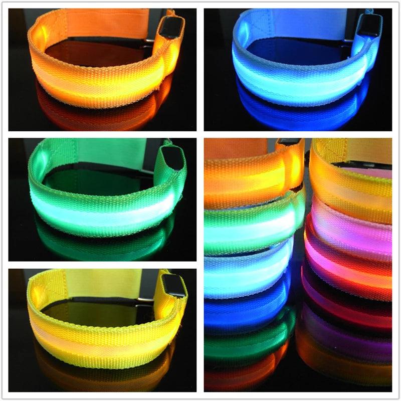 Night Running Armband LED Light Outdoor Sports USB Rechargeable Safety Belt Arm Leg Warning Wristband Cycling Bike Bicycle Light - L & M Kee, LLC