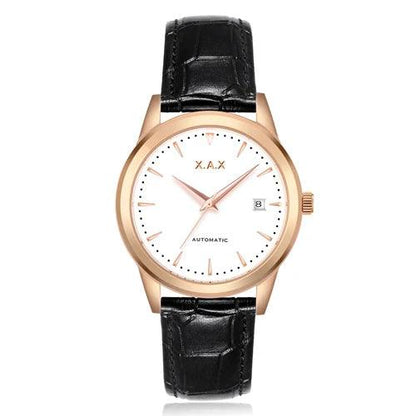 Women's Automatic Watch with Genuine Leather Strap - L & M Kee, LLC