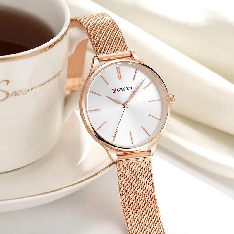 Ladies Bracelet Watch Rose Gold Clock Gifts - L & M Kee, LLC